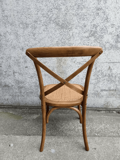 Cross Back Dining Chair - Antique Oak at online8 furniture store Auckland