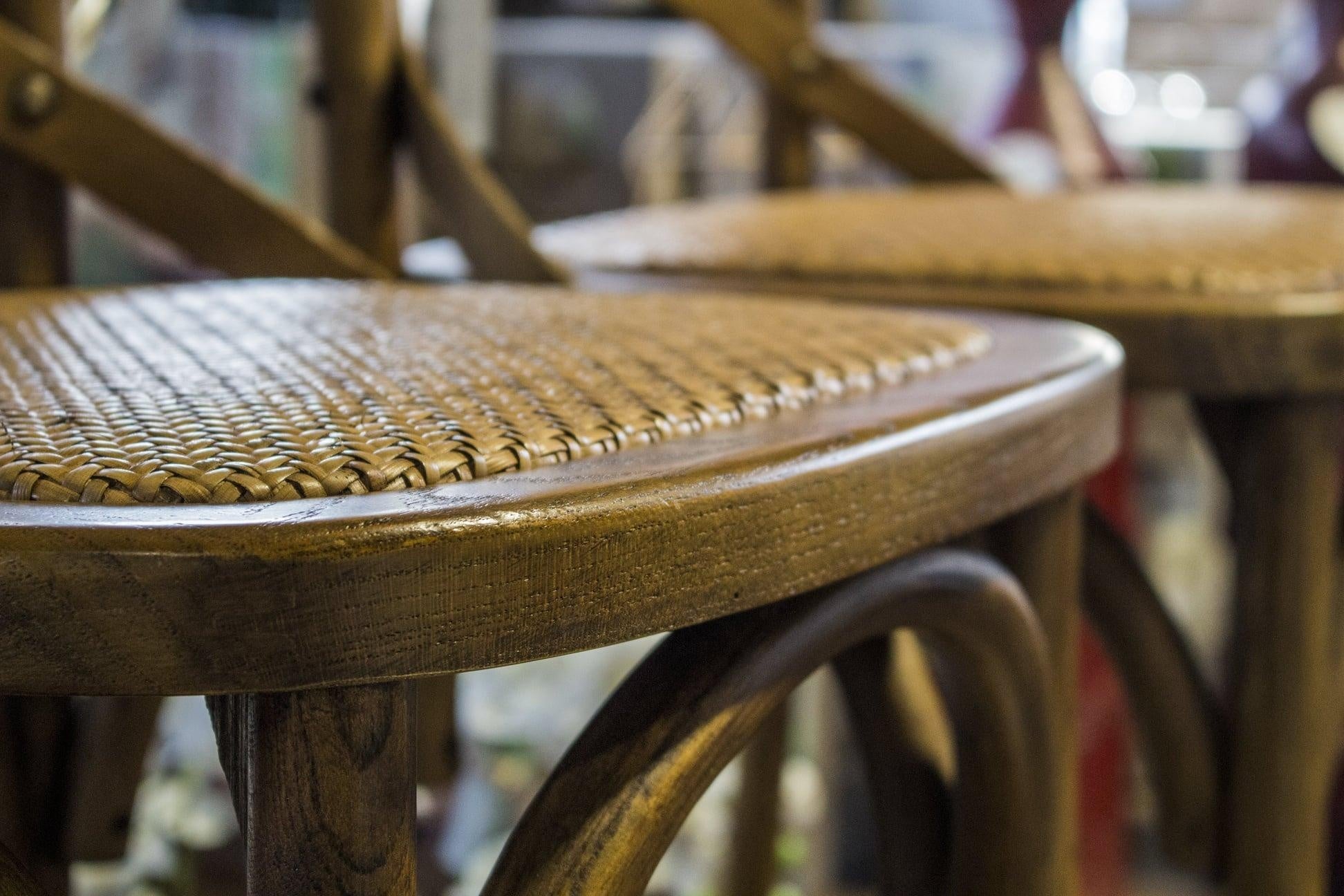 Cross Back Dining Chair - Antique Oak at online8 furniture store Auckland