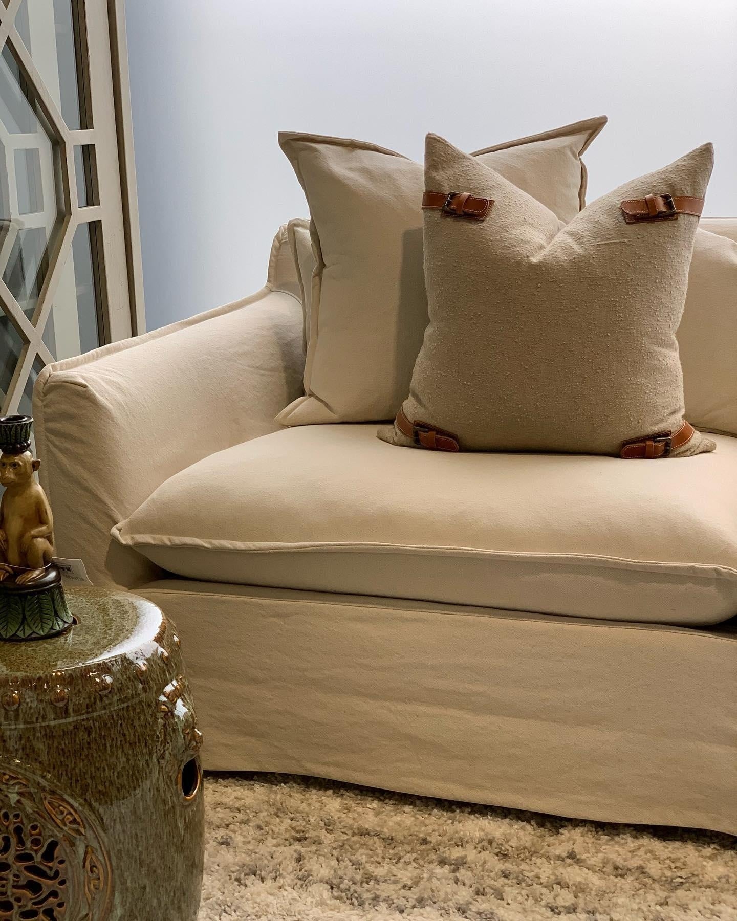 Online8 Cotton Cushion with Leather Buckle Cushion