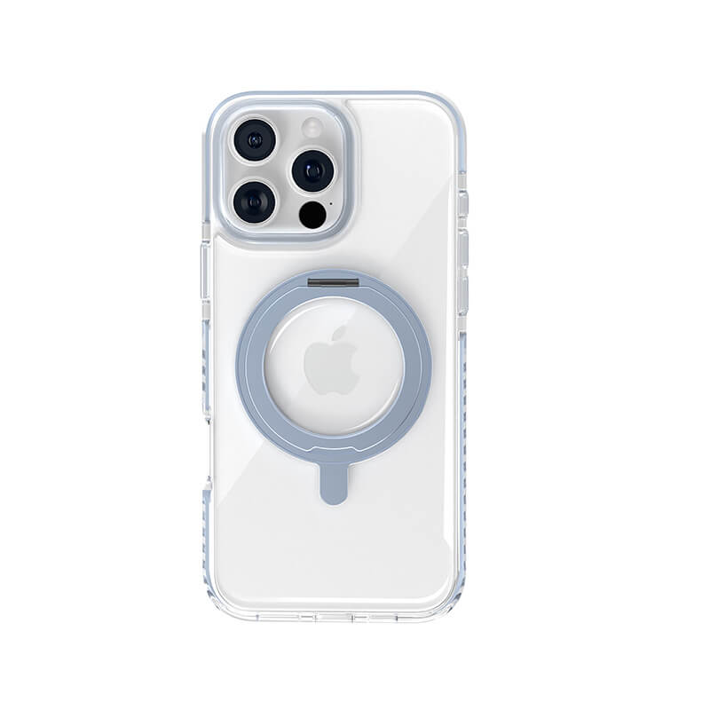 Compatible with iPhone 16 Pro Max Ice Armor O2L Series Magnetic Clear Case with Ring Stand