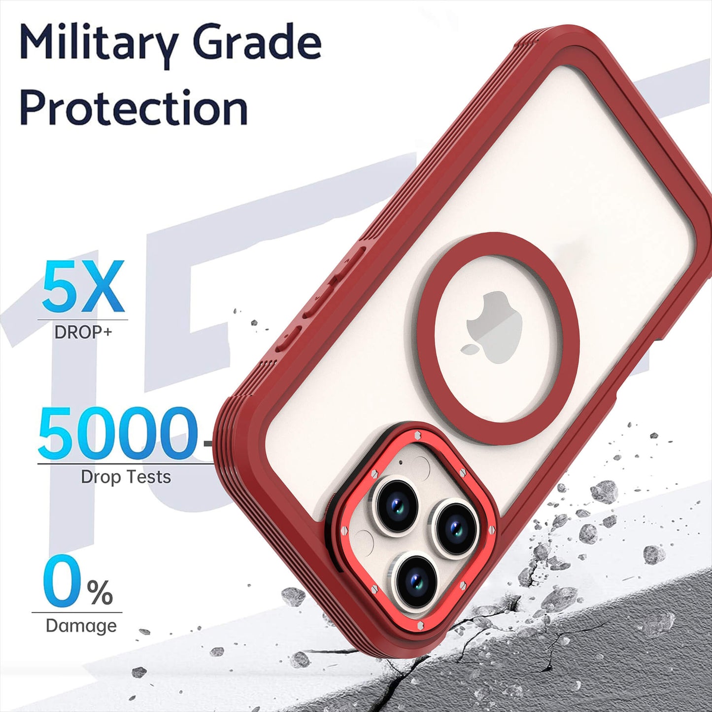 Double Layer Military Grade Protection Magnetic Compatible with iPhone 16 Pro Case