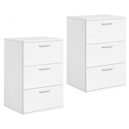 Set of 2 3 Drawers Side Table End Table