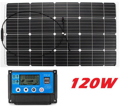 120W Solar Panel with Solar Controller