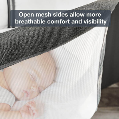 Light Grey Portable & Adjustable Baby Crib/ Baby Bassinet Bedside Sleeper