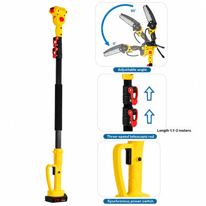 Mini Chain saw Cordless Power Chain Saws 6" with Extension Pole & Battery System