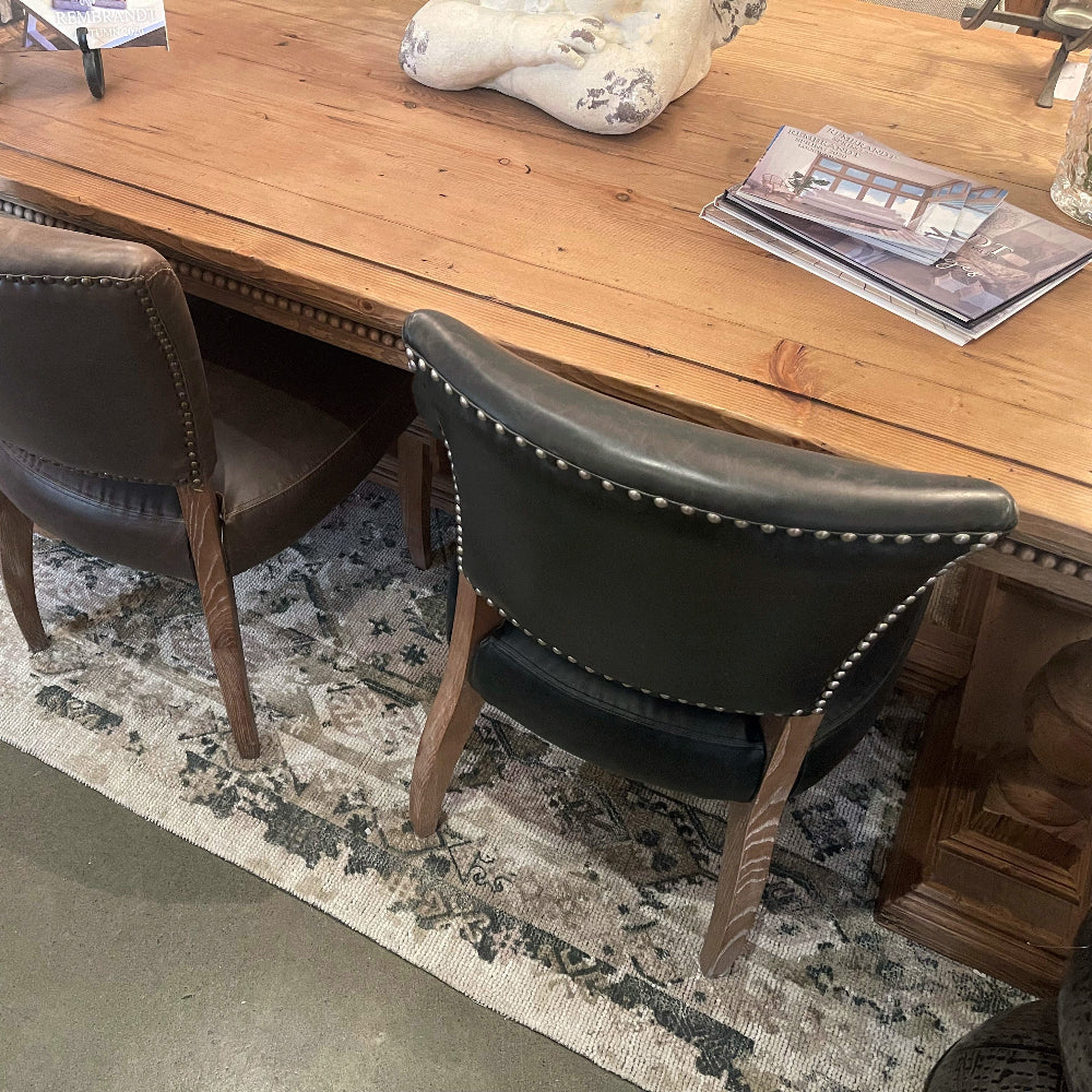 Derringer Faux Leather Dining Chair - Vintage Ebony at online8 furniture store Auckland