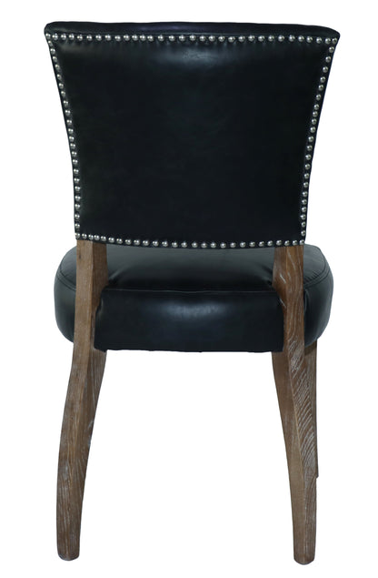 Derringer Faux Leather Dining Chair - Vintage Ebony at online8 furniture store Auckland
