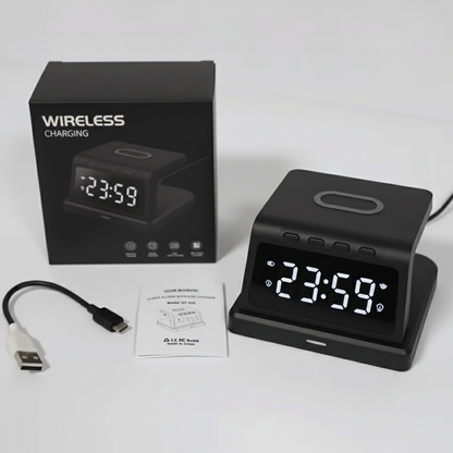 Digital Alarm Clock Wireless Charger – 3W/5W/7.5W/10W Multifunction Charger