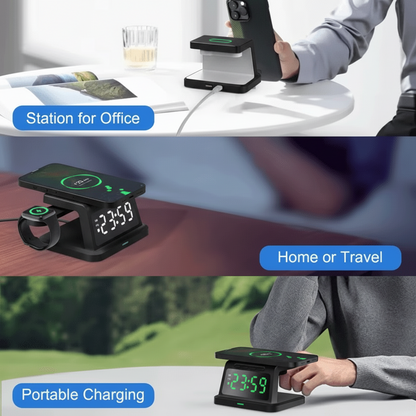 Digital Alarm Clock Wireless Charger – 3W/5W/7.5W/10W Multifunction Charger