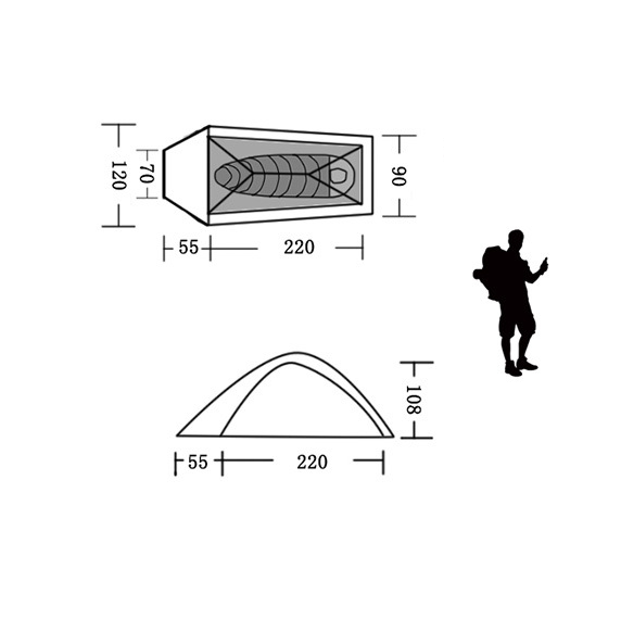 Lightweight waterproof 1-Person Hiking Tent  KM3182