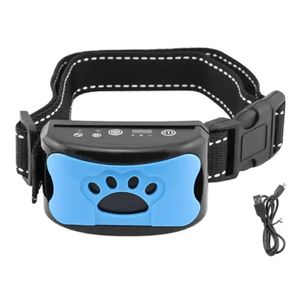 Dog Anti Barking Collar Beeping Chargeable Dog Training Device (Blue)