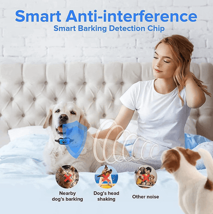 Dog Anti Barking Collar Beeping Chargeable Dog Training Device (Blue)