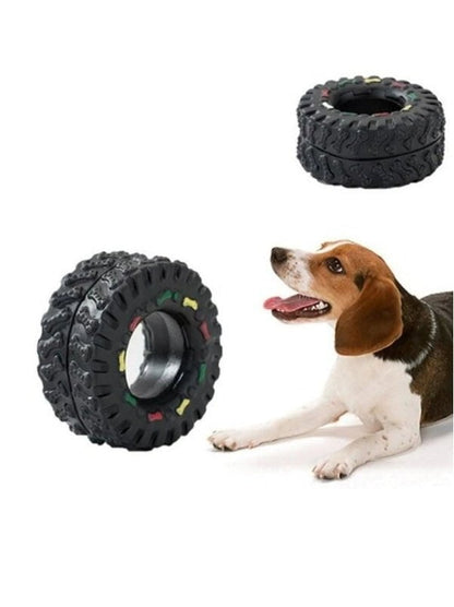 Dog toy Squeaky Tyre 12cm Set/2 at online8 furniture store Auckland