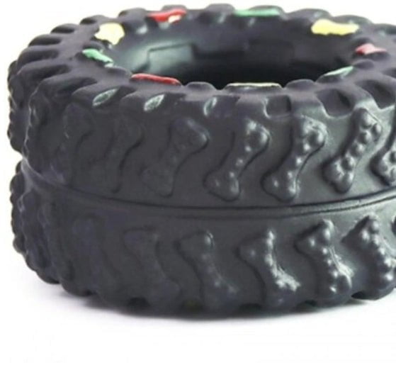 Dog toy Squeaky Tyre 12cm Set/2 at online8 furniture store Auckland