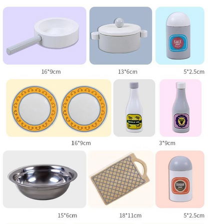 Wooden Play Kitchen Kids Kitchen Set Pretend Playset