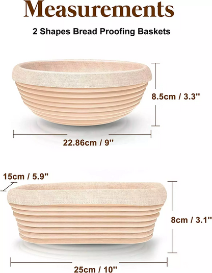 Bread Proofing Basket Set, Banneton Bowl