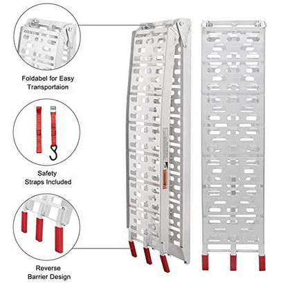 Aluminum Folding Ramps ATV Mower Loading Ramps Pair
