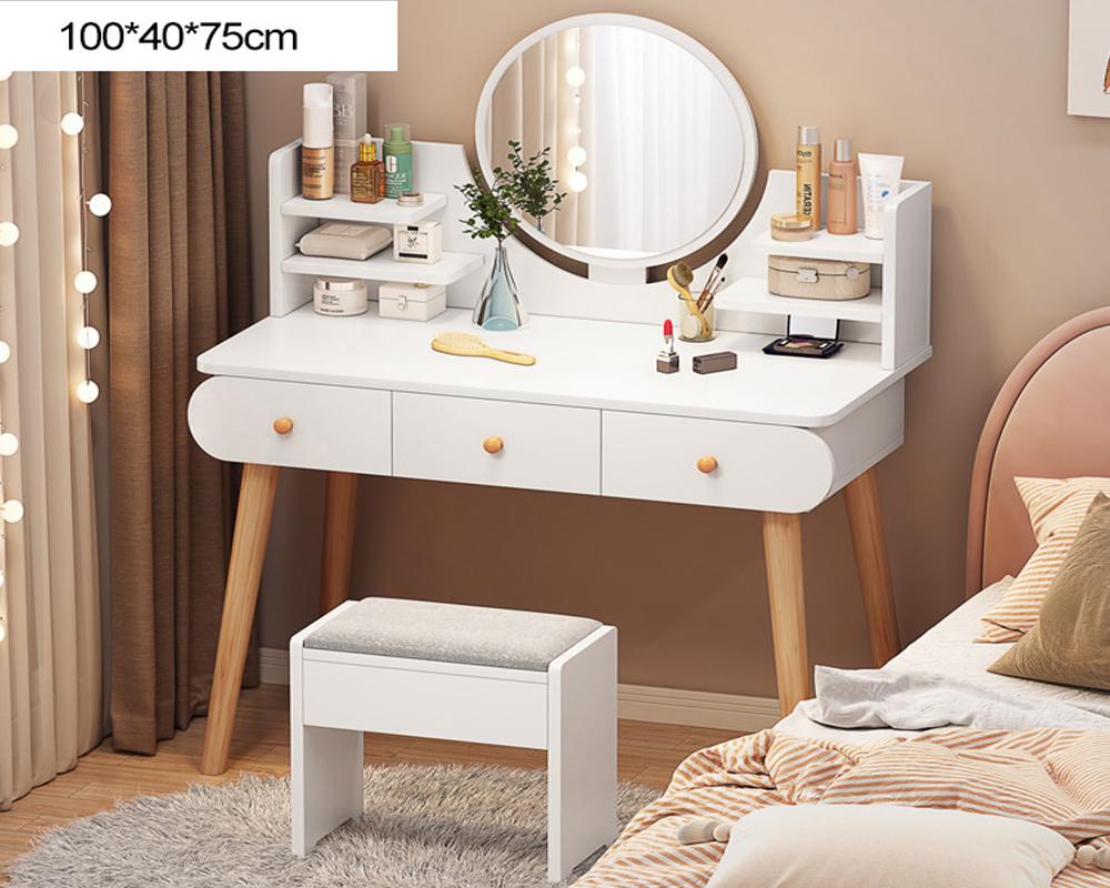 Dressing Table with Mirror and Stool