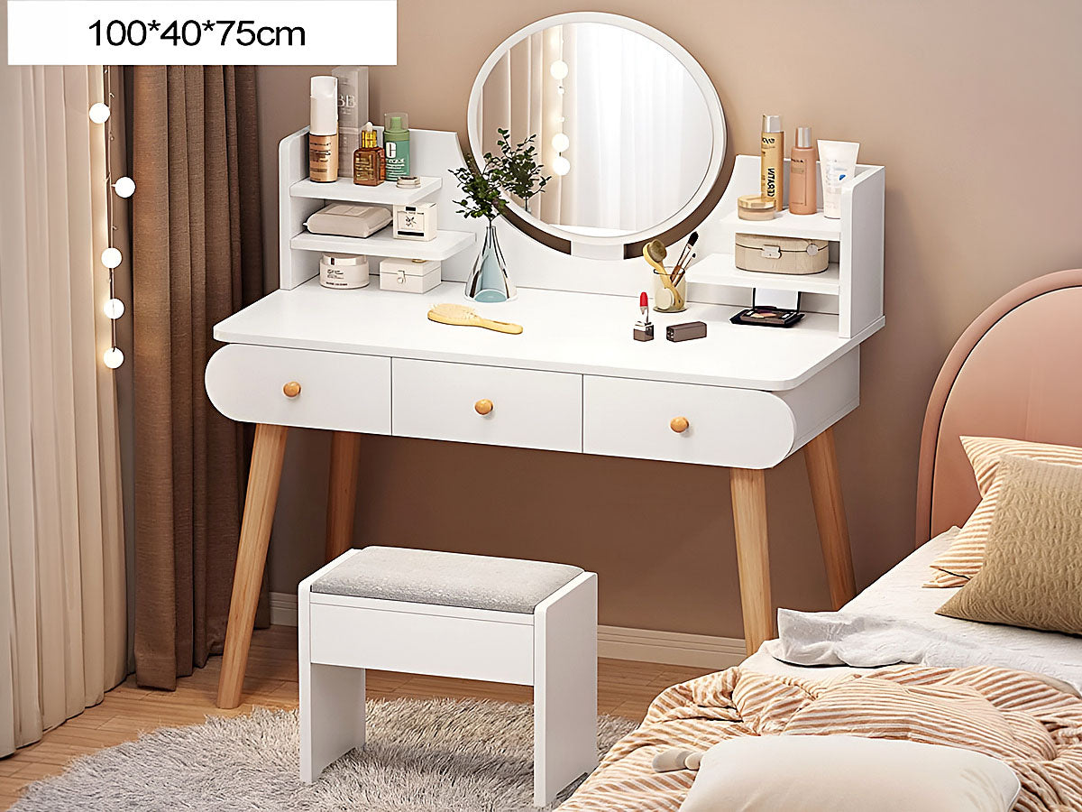 Dressing Table with Mirror and Stool