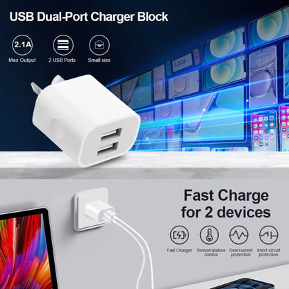 Dual USB Power Adapter Wall Plug (NZ / AUS) (White)