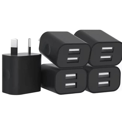 Dual USB Power Adapter Wall Plug (NZ / AUS) (Black)
