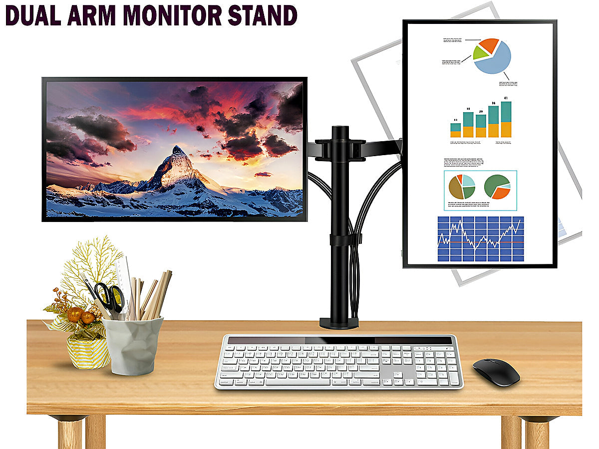 Dual Arm Monitor Mount Stand Bracket