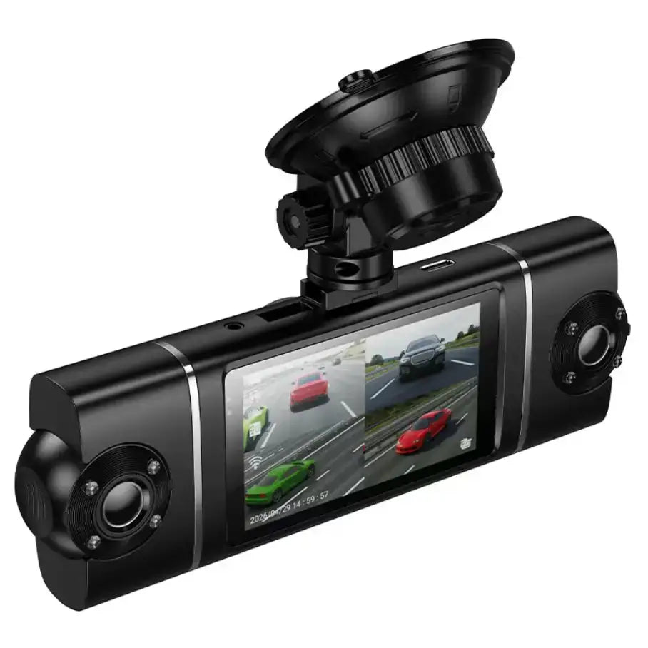 DV17 4-Channel 360° Rotating Dash Cam with 3-Inch IPS Display and Wi-Fi