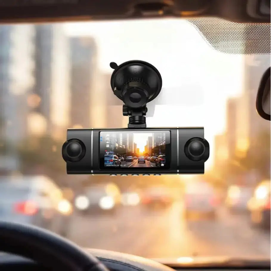 DV17 4-Channel 360° Rotating Dash Cam with 3-Inch IPS Display and Wi-Fi