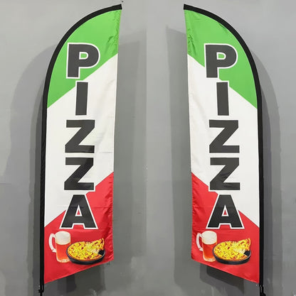 PIZZA - Pre-print Double Sided Feather Banner Flag Business Commersial 3M