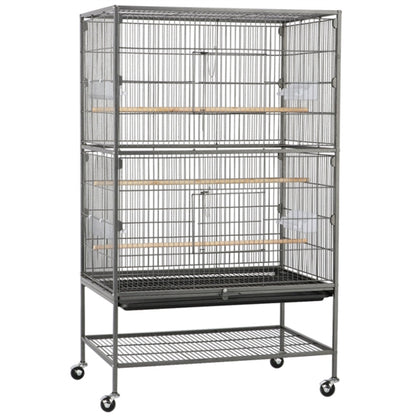 52″ H Large Parrot Cage Rolling Metal Bird Cage