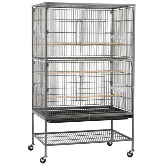 52″ H Large Parrot Cage Rolling Metal Bird Cage