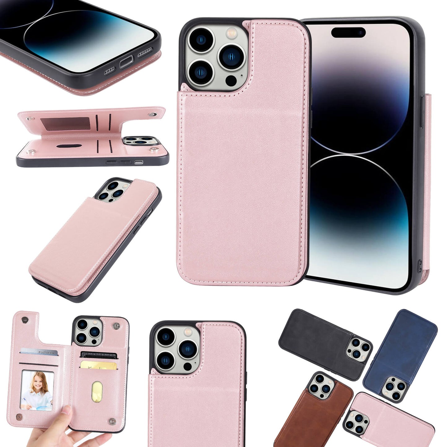 Compatible with iPhone 6 Mika Series PU Leather Wallet Stand Case with Magnetic Close
