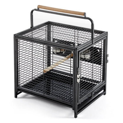 26" Wrought Iron Travel Bird Cage Carrier for Small to Medium Sized Birds