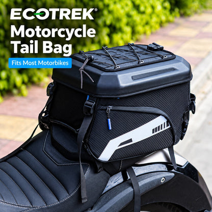 ECOTREK 35L Expandable Motorcycle Tail Bag – Hard Shell Rear Seat Helmet Bag BQF1172