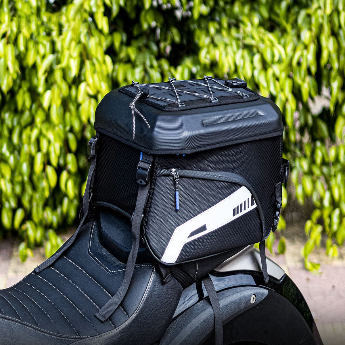 ECOTREK 35L Expandable Motorcycle Tail Bag – Hard Shell Rear Seat Helmet Bag BQF1172