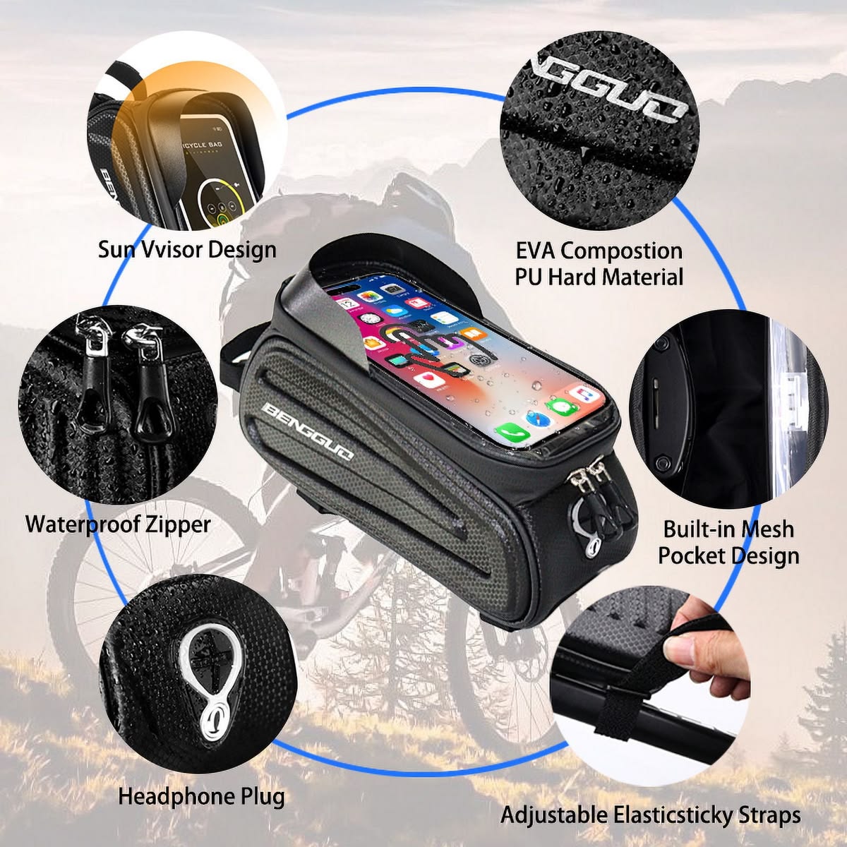 Bicycle Frame Bag & Cell Phone Bracket Bag TG117016