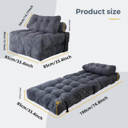 Folding Sofa Convertible Comfy Foam Couch Bed Foldable Mattress
