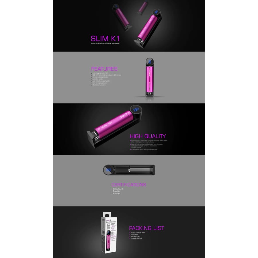 Efest Slim K1 Battery Charger