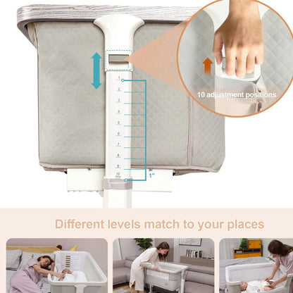 Portable & Adjustable Electric Baby Crib/ Baby Bassinet Bedside Sleeper 2 Rocking Motion With Storage