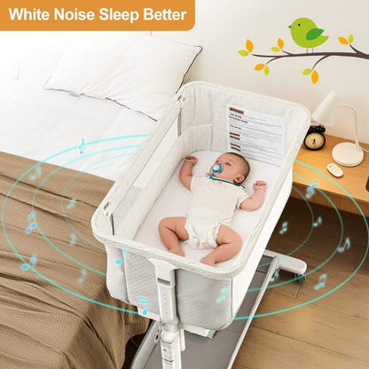 Portable & Adjustable Electric Baby Crib/ Baby Bassinet Bedside Sleeper 2 Rocking Motion With Storage