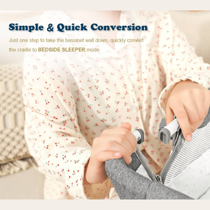 White Portable & Adjustable Electric Baby Crib/ Baby Bassinet Bedside Sleeper 2 Rocking Motion