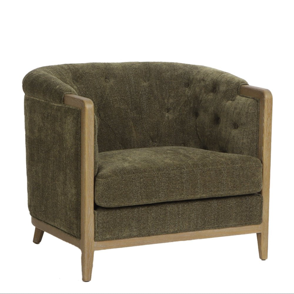 Ellsworth Tufted Armchair - Olive at online8 furniture store Auckland