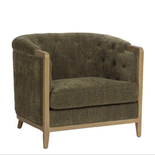 Ellsworth Tufted Armchair - Olive at online8 furniture store Auckland