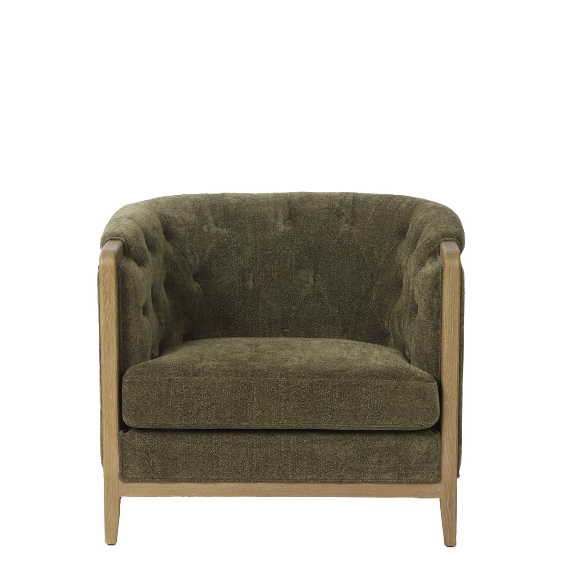 Ellsworth Tufted Armchair - Olive at online8 furniture store Auckland