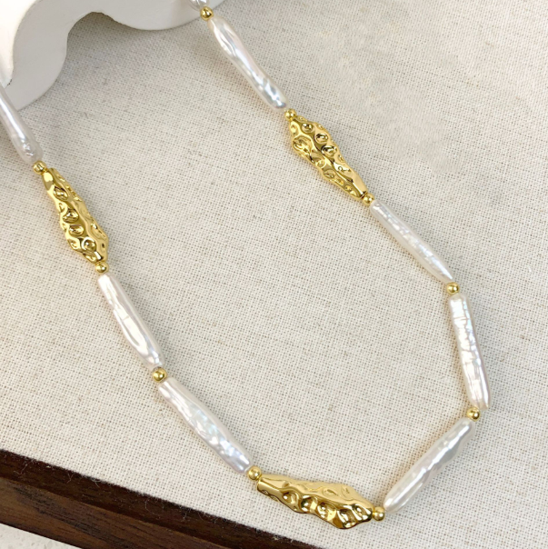 Toothpick Freshwater Pearl Necklaces