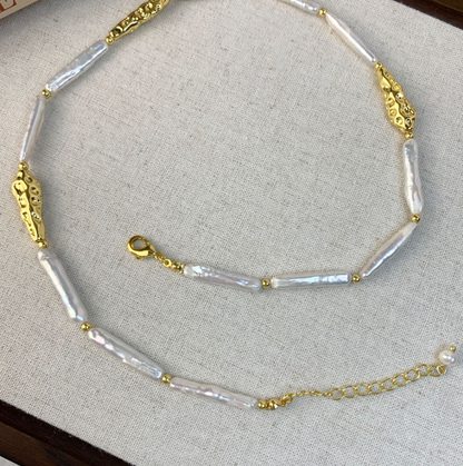 Toothpick Freshwater Pearl Necklaces