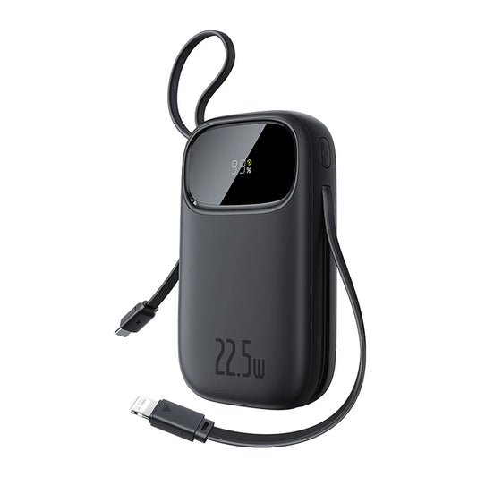 Baseus 20000mAh Power Bank Digital Display With Built-in Cables USB-C + Lightning