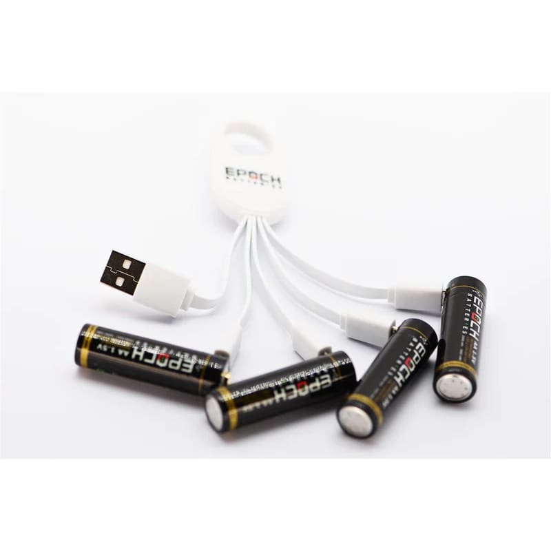 Epoch AA 1.5V 2300mAh USB Protected Li-ion Battery - 4 Pack