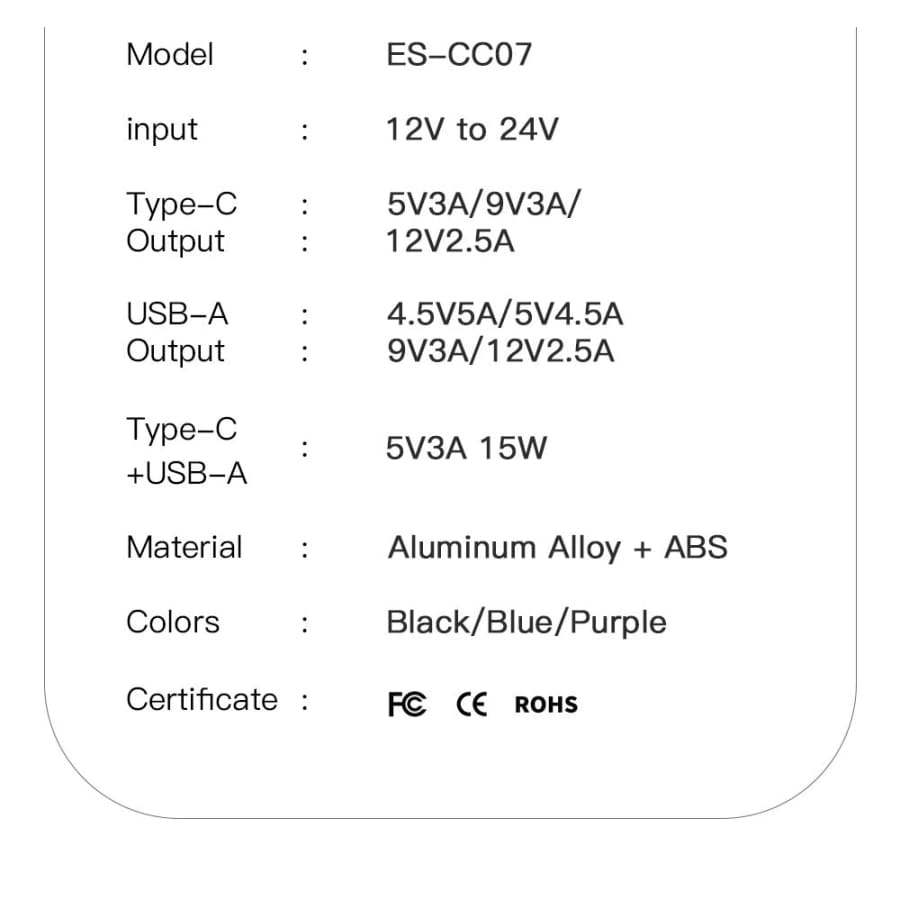 Essager Car Charger (Type C & USB Port)