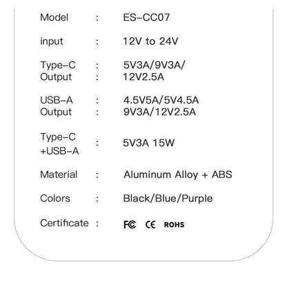 Essager Car Charger (Type C & USB Port)